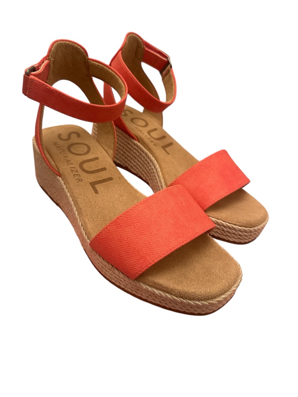 Soul Naturalizer Coral Ankle-Strap Wedge Sandals sz 8.5W